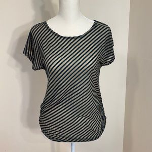 Sheer green stripe blouse